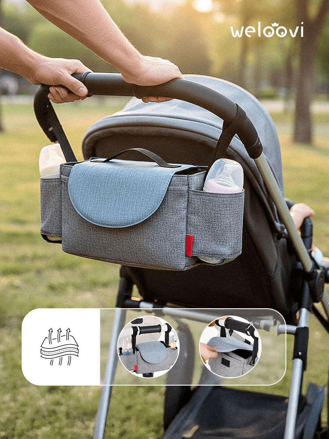 OrganizerGo™ – Organizador 3-em-1 p/ Carrinho